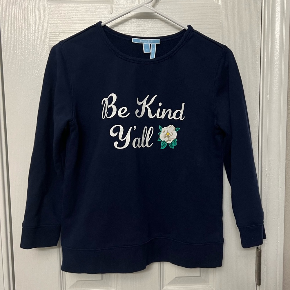 Draper James “Be Kind Y’all” Navy Pullover